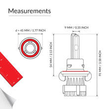 H13 HID Xenon light bulb base measurement